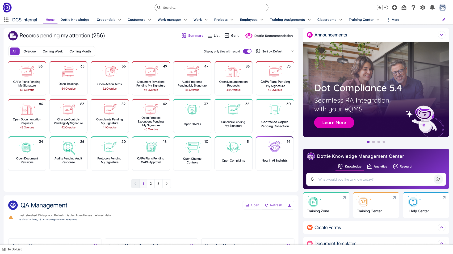 screenshot of Dot Compliance